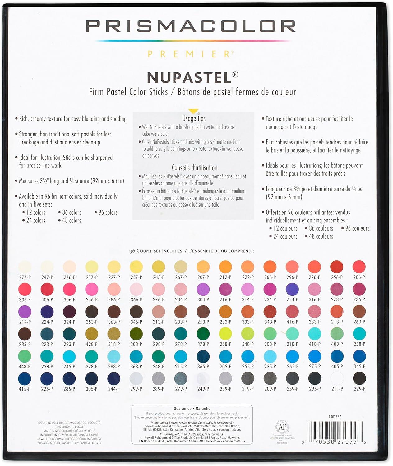 imagePrismacolor Premier NuPastel Firm Pastel Color Sticks 96 Pack96 Count Pack of 1