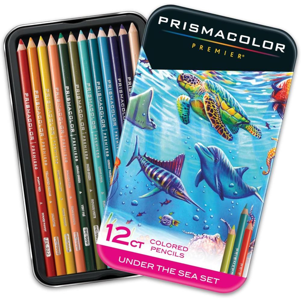 imagePrismacolor Technique Animal Drawing Set Includes Colored Pencils and StepbyStep Drawing Tutorials Assorted Colors 12 CountUnder the Sea
