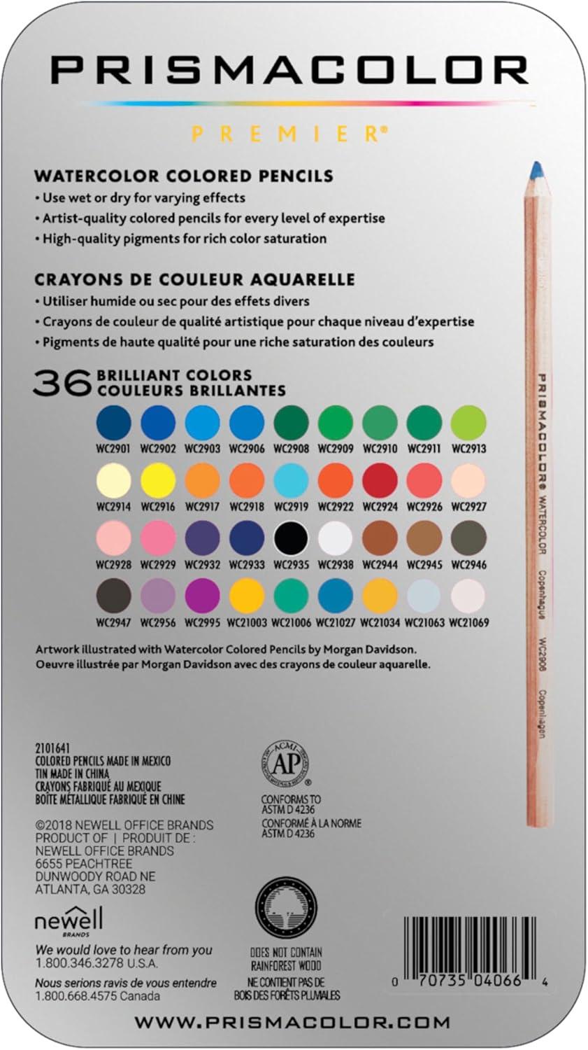 imagePrismacolor Premier Colored Pencils WaterSoluble Color Pencil Set Assorted Colors Adult Coloring 36 Count