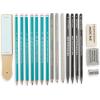 Prismacolor Premier Graphite Drawing Pencils With Erasers & Sharpeners, Adult Coloring, 18-Piece Set(Graphite Drawing Set)