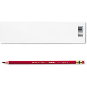 Prismacolor Col-Erase Pencil with Eraser, Carmine Red Lead/Barrel, 12-Count