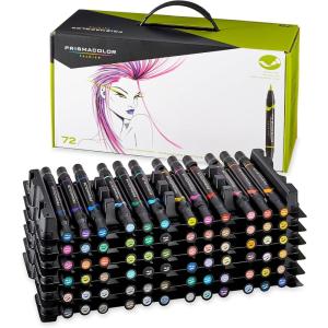 Prismacolor Premier Double-Ended Art Markers, Fine And Brush Tip, Adult Coloring, 12 Pack(72 Count Fine & Brush)