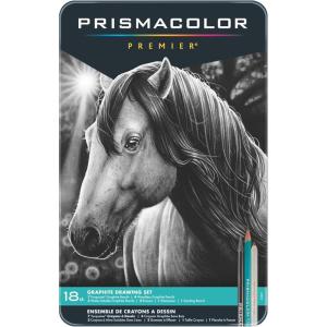Prismacolor Premier Graphite Drawing Pencils With Erasers & Sharpeners, Adult Coloring, 18-Piece Set(Graphite Drawing Set)