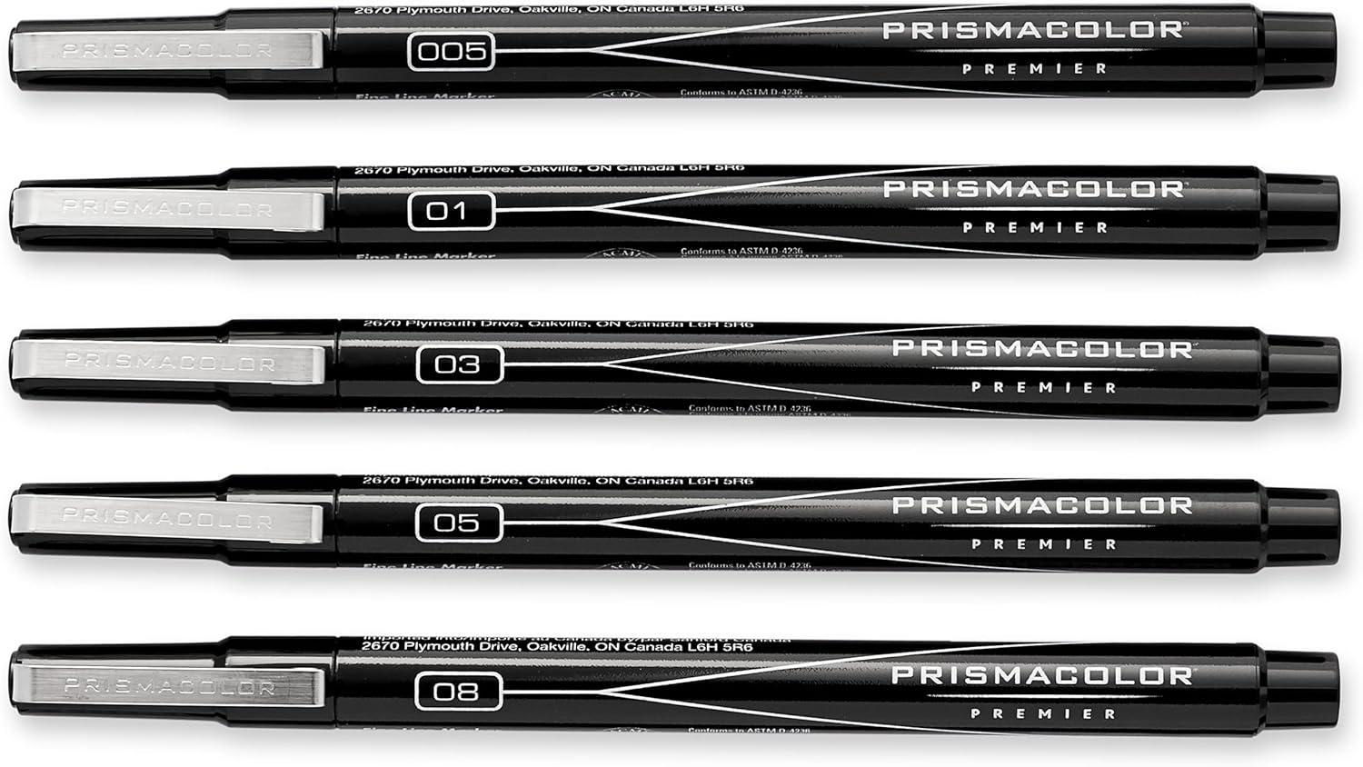 imagePrismacolor 14171 Premier Fine Line Illustration Markers Assorted Fine Tips Black 5Count5 Count Pack of 1