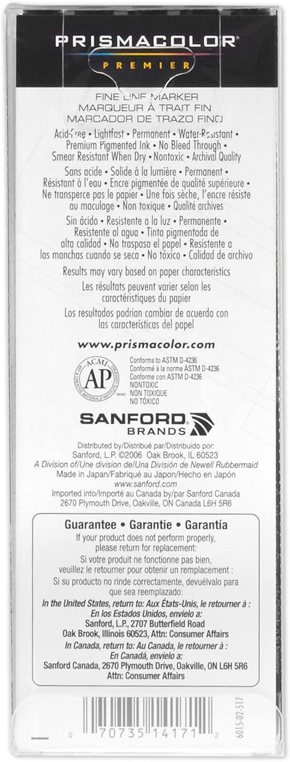 imagePrismacolor 14171 Premier Fine Line Illustration Markers Assorted Fine Tips Black 5Count5 Count Pack of 1