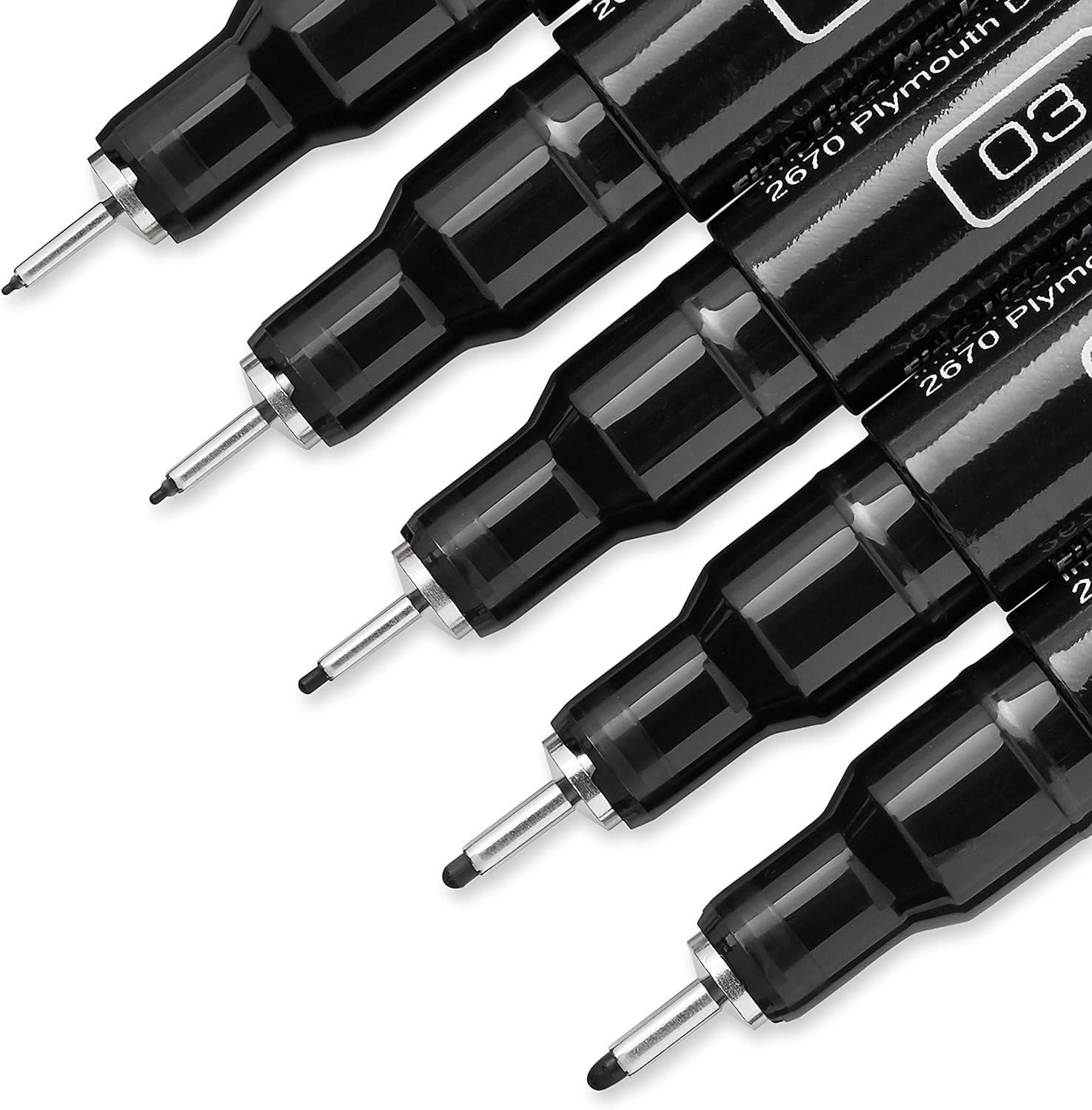 imagePrismacolor 14171 Premier Fine Line Illustration Markers Assorted Fine Tips Black 5Count5 Count Pack of 1
