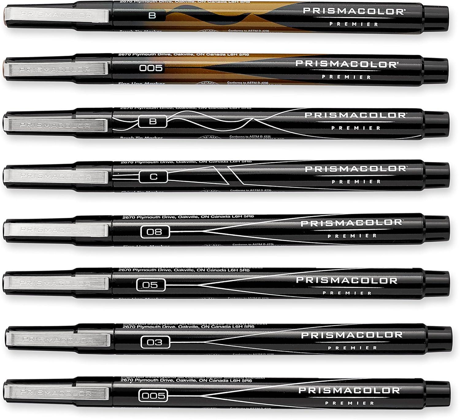 imagePrismacolor 14171 Premier Fine Line Illustration Markers Assorted Fine Tips Black 5Count8 Count Pack of 1