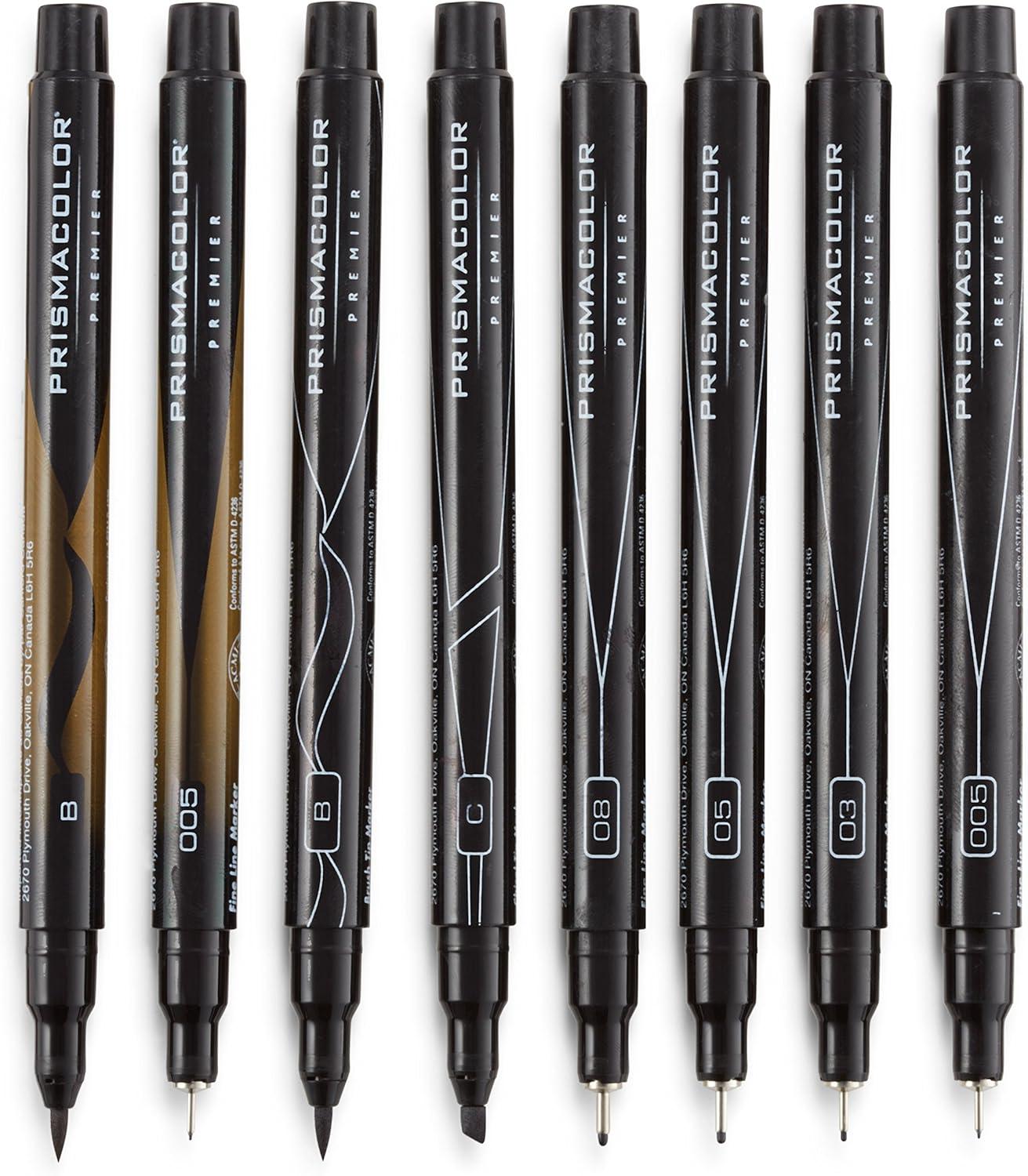 imagePrismacolor 14171 Premier Fine Line Illustration Markers Assorted Fine Tips Black 5Count8 Count Pack of 1