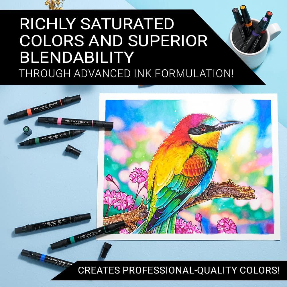 imagePrismacolor Premier DualEnded Art Markers Alcohol Marker Set 72 Count  Assorted Colors Perfect for Adult Coloring Drawing Art Supplies Bible Study Supplies