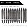 Prismacolor Premier Double-Ended Art Markers Fine And Chisel Tip Manga Colors Adult Coloring 12 Pack(Cool Grey)