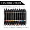 Prismacolor Premier Double-Ended Art Markers Fine And Chisel Tip Manga Colors Adult Coloring 12 Pack(Mid Tone)