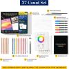 Prismacolor Technique Art Supplies and Digital Art Lessons Nature Drawing Set Level 2 Watercolor Pencils Brush Markers and More Sunset Landscape Drawing 27 Count(1 Count (Pack of 27) (Pack of 4))