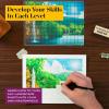 Prismacolor Technique, Art Supplies and Digital Art Lessons, Nature Drawing Set, Level 3, Learn to Draw with Colored Pencils, and More, Includes Artist Roll Case, Waterfall Landscape Drawing, 28 Count
