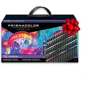Prismacolor Premier Dual-Ended Art Markers, Chisel and Fine Tips, Assorted Colors, Set of 72 in Carry Case – Art Supplies, Alcohol-Based Ink, Coloring, Creative, Artist, Holiday Gift, Adult Coloring