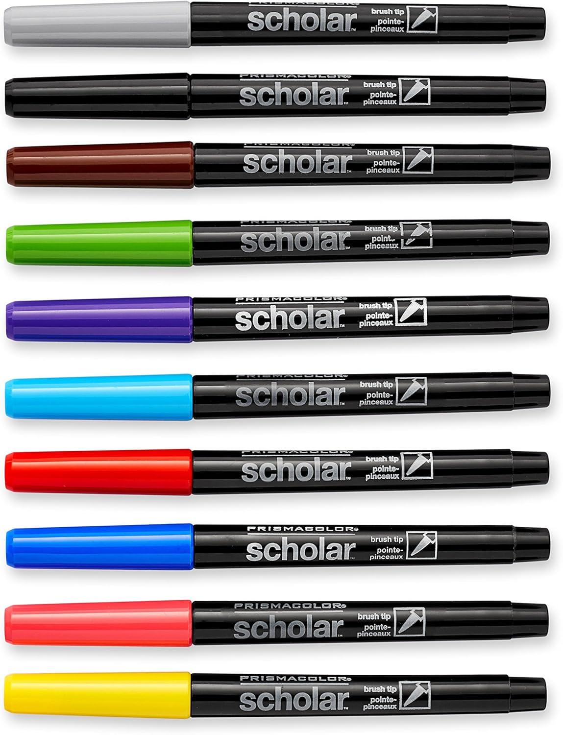 imagePrismacolor 1774268 Scholar Art Markers Brush Tip Assorted 10Count10Count