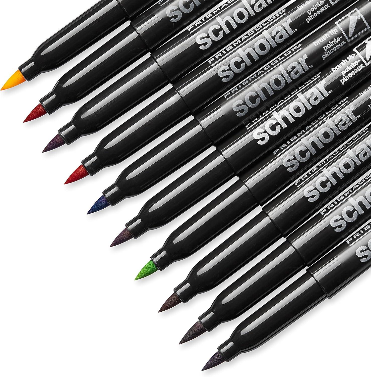 imagePrismacolor 1774268 Scholar Art Markers Brush Tip Assorted 10Count10Count