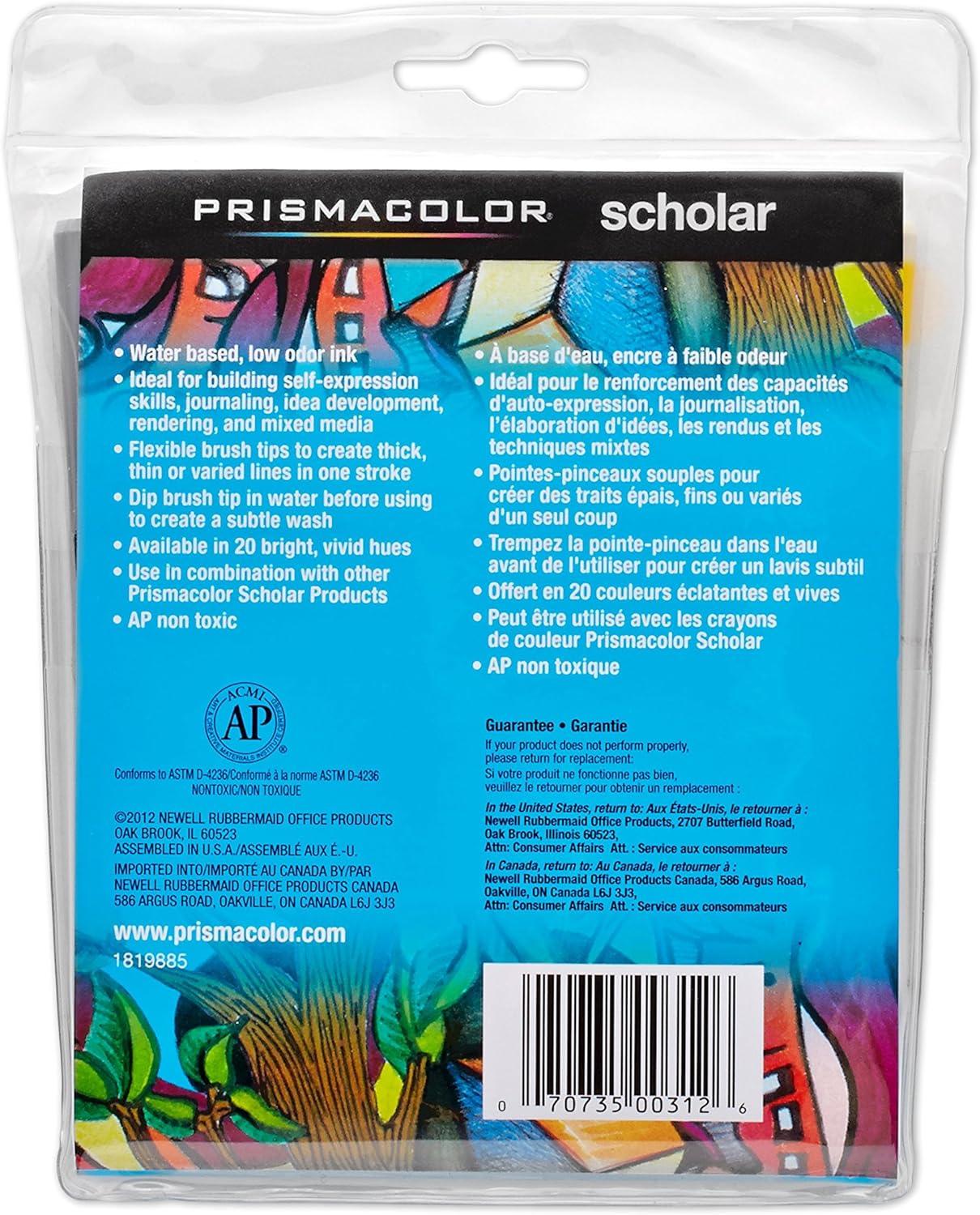 imagePrismacolor 1774268 Scholar Art Markers Brush Tip Assorted 10Count10Count