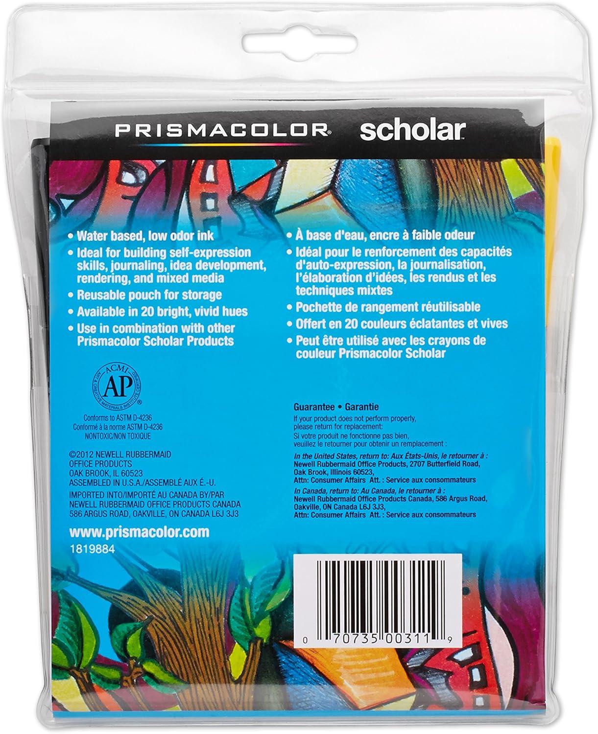 imagePrismacolor 1774268 Scholar Art Markers Brush Tip Assorted 10Count10Count
