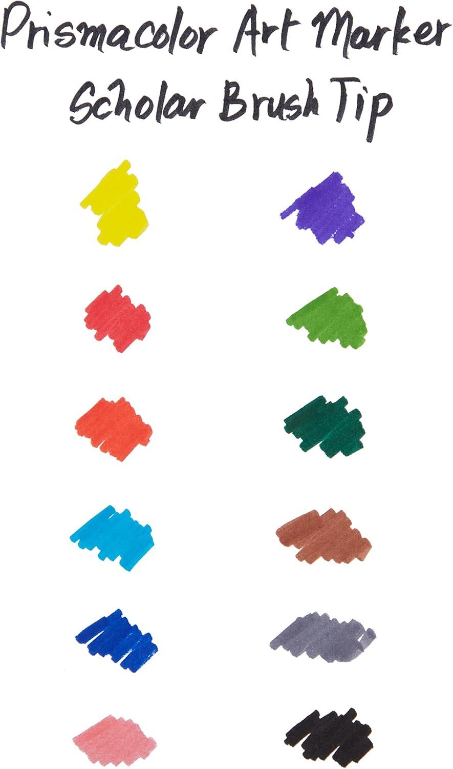 imagePrismacolor 1774268 Scholar Art Markers Brush Tip Assorted 10Count20 Count Pack of 1