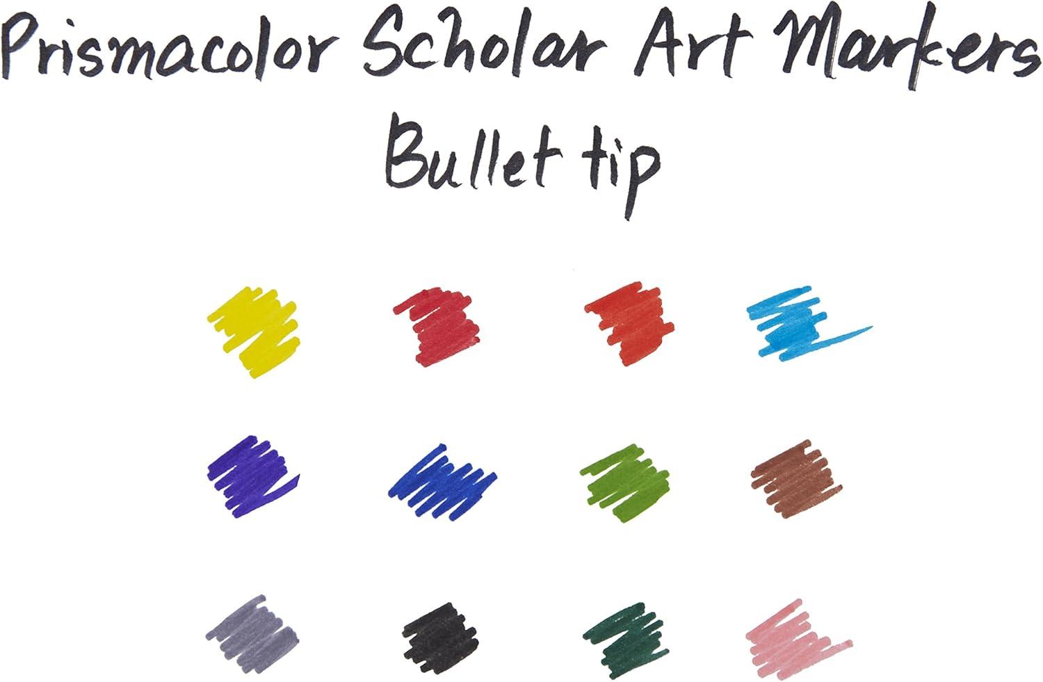 imagePrismacolor 1774268 Scholar Art Markers Brush Tip Assorted 10Count20 Count Pack of 1