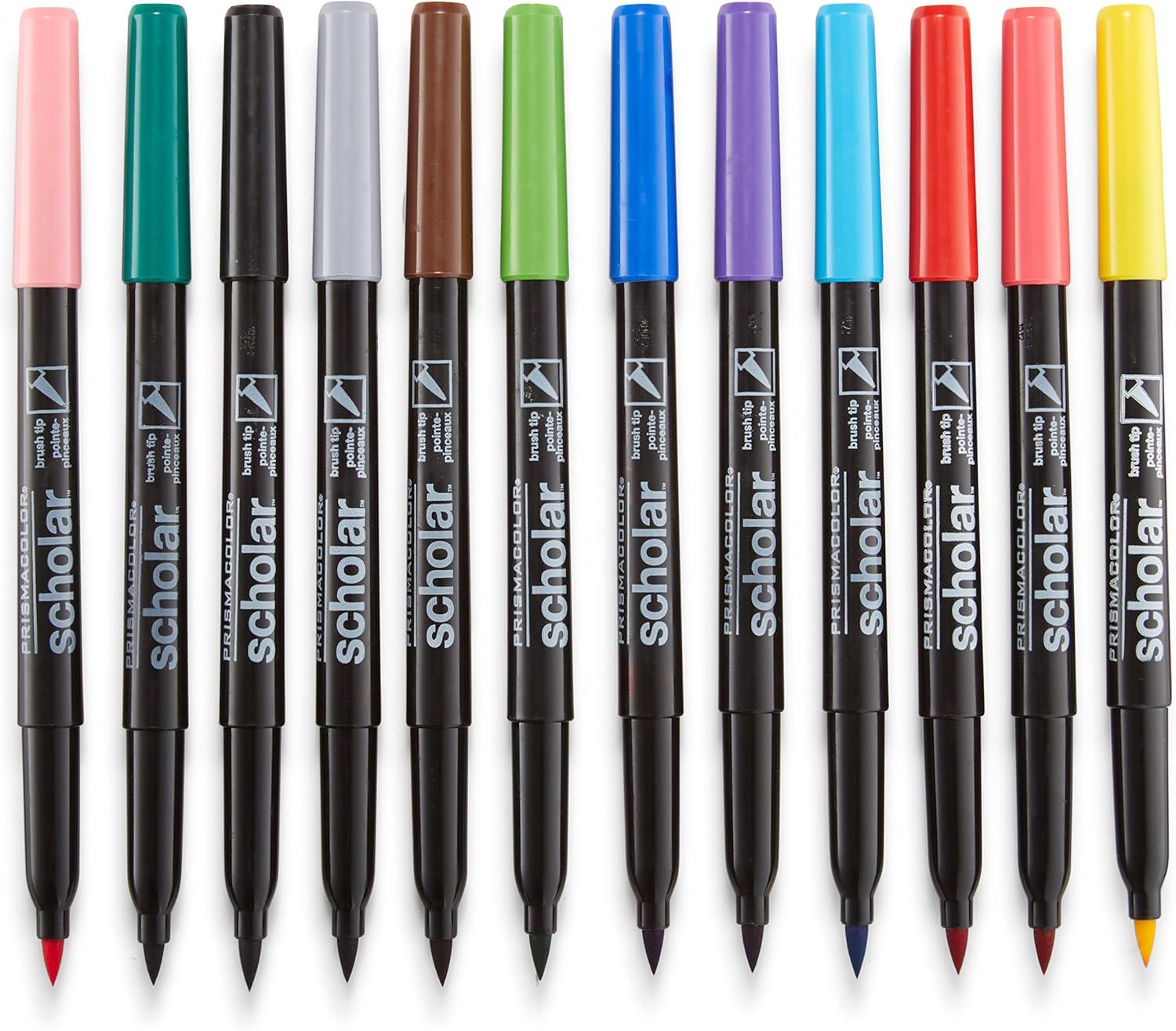imagePrismacolor 1774268 Scholar Art Markers Brush Tip Assorted 10Count20 Count Pack of 1