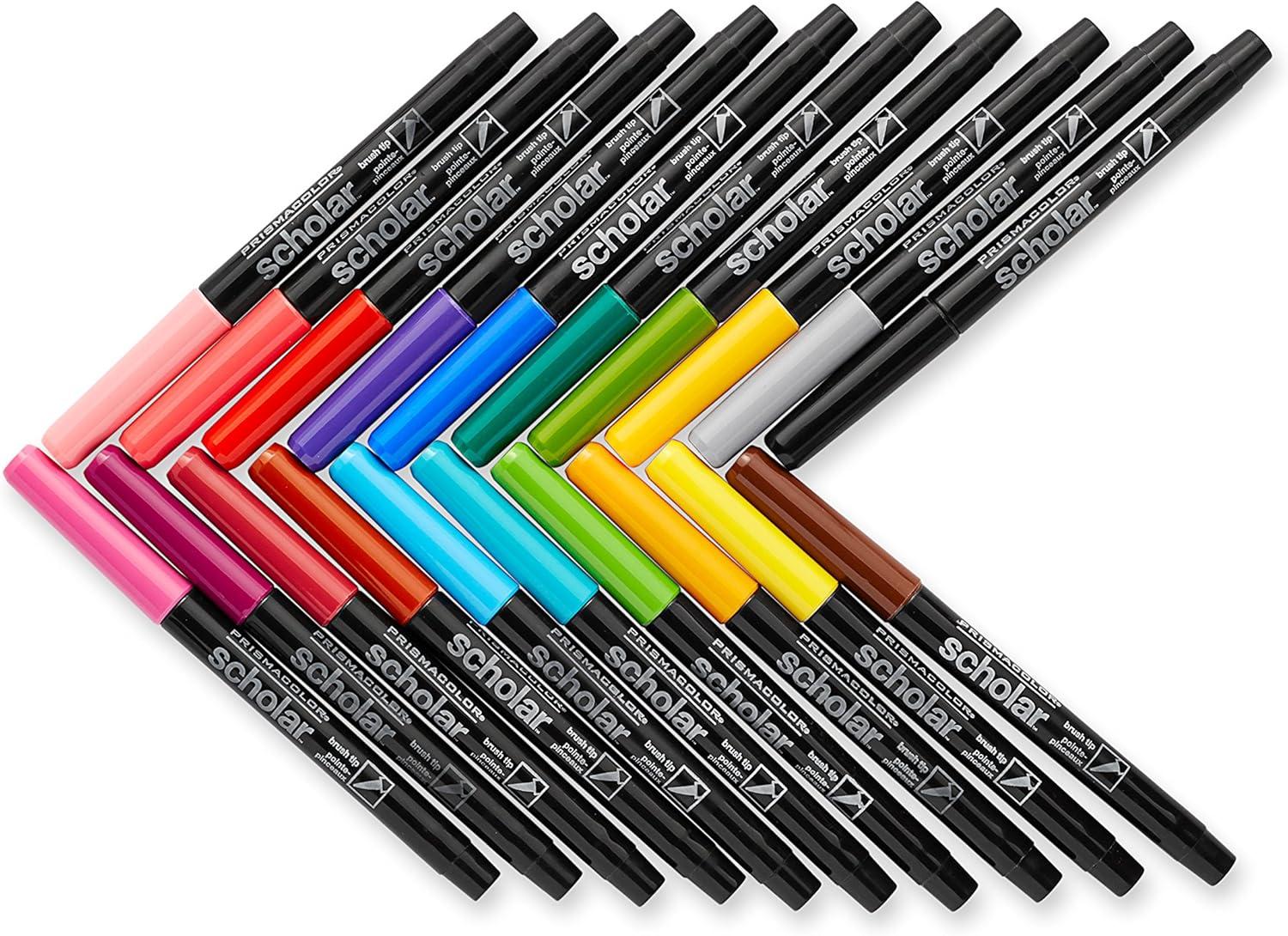 imagePrismacolor 1774268 Scholar Art Markers Brush Tip Assorted 10Count20 Count Pack of 1