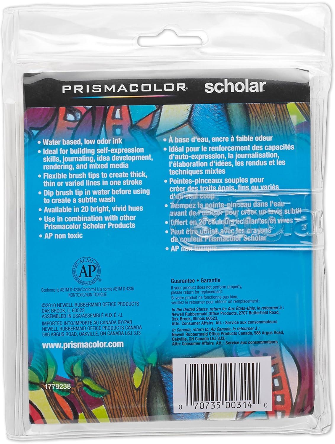 imagePrismacolor 1774268 Scholar Art Markers Brush Tip Assorted 10Count20 Count Pack of 1
