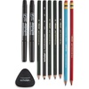 Prismacolor Scholar Manga Art Set, Art Supplies Including Colored Pencils, Bullet and Brush Tip Markers, Graphite Pencils, 10 Count(10 Count (Pack of 1))